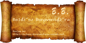 Belász Bonaventúra névjegykártya